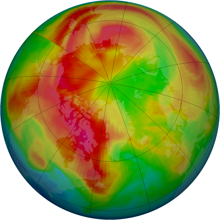 Arctic ozone map for 04 March 1985